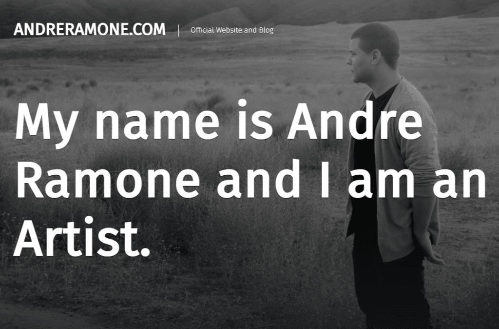 2015 snapshot of Andre Ramone dot com